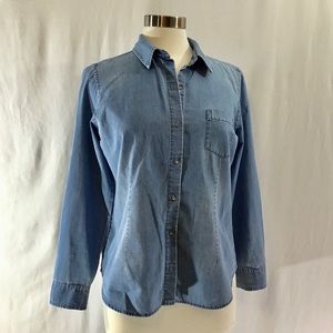J. Jill denim shirt with metal buttons size M